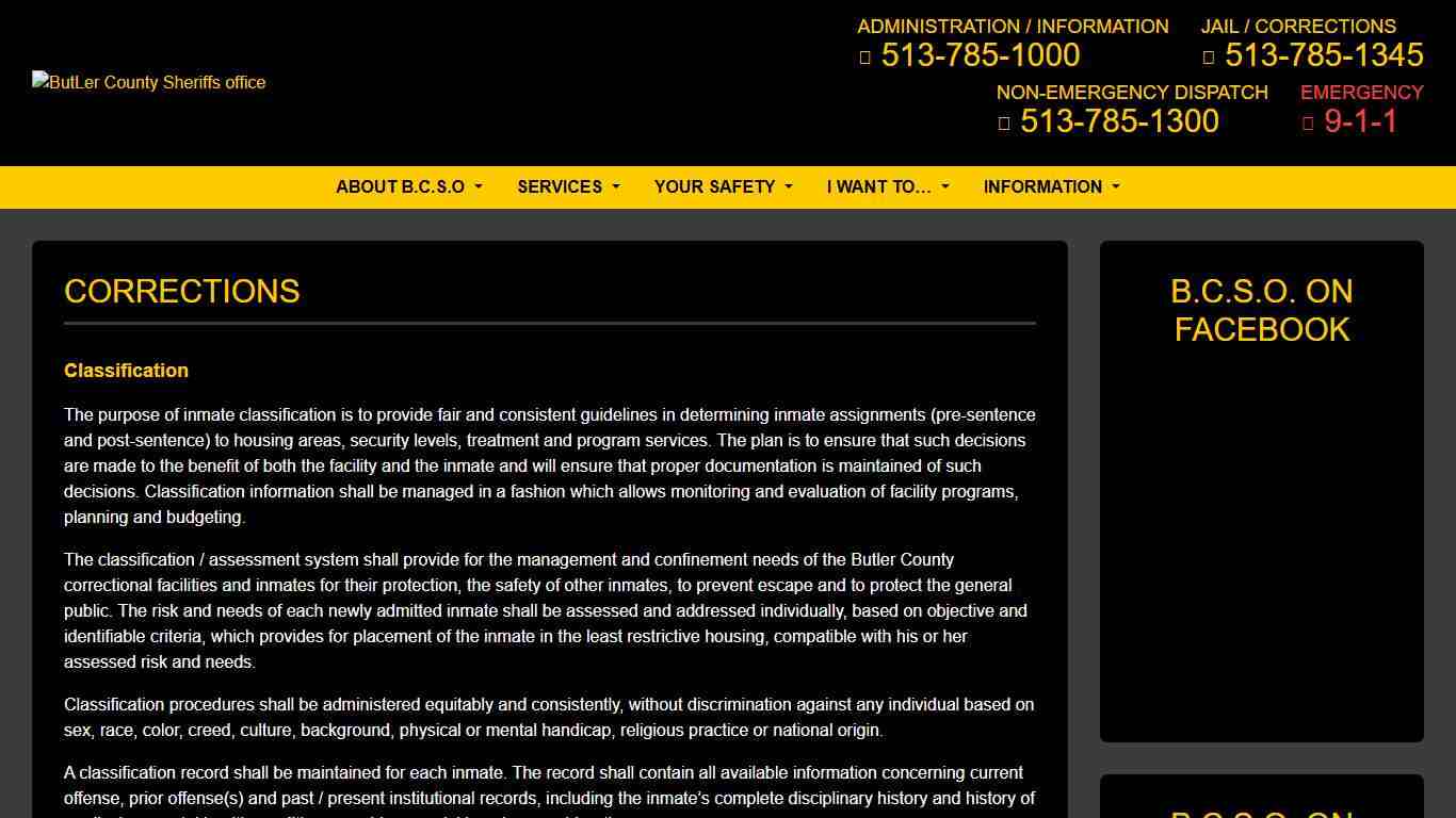 Jail Services Butler County Sheriff’s Office