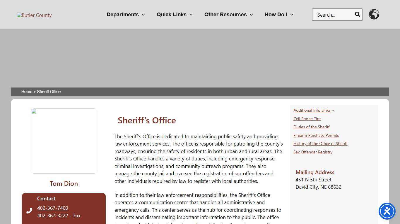 Sheriff Office – Butler County